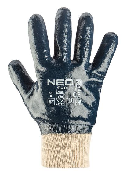 Перчатки NEO рабочие, хлопок с полным нитриловым покрытием, р. 8 (97-630-8) | Зображення 1