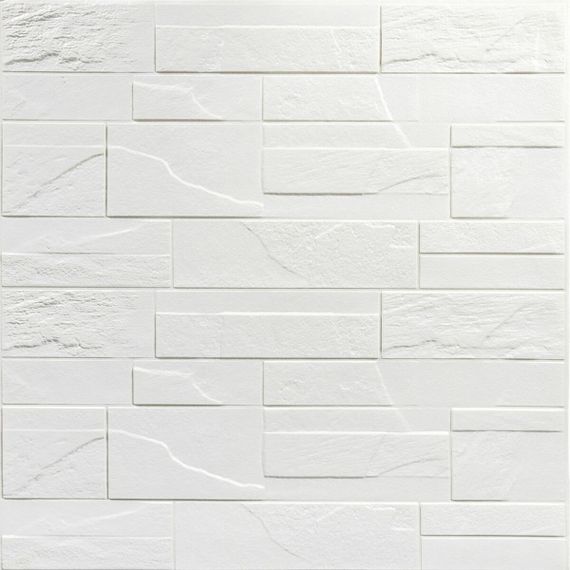 Самоклеюча декоративна 3D панель камінь Біла бита цегла700х770х5мм (180) SW-00000426