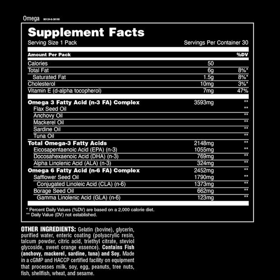 Омега Universal Nutrition Animal Omega 30 packs | Зображення 2