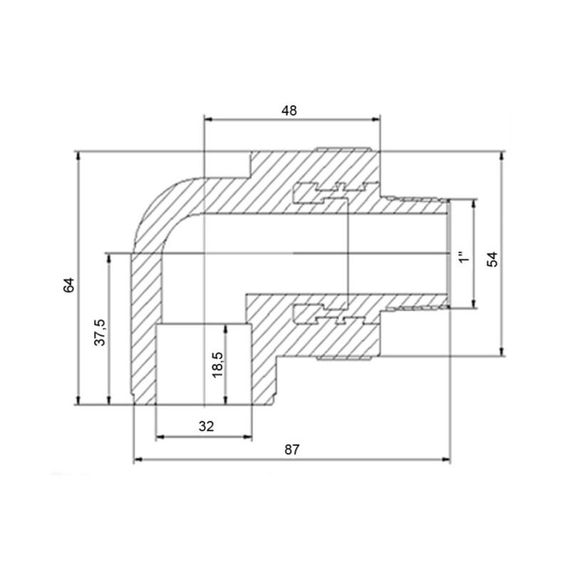 Кутник PPR Blue Ocean 32х1", 90° ЗР SD00009998 | Зображення 1