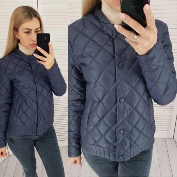 Куртка з ефектом стьобання, арт.310, темно синій | Зображення 1