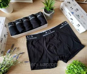 Мужские боксеры Armani Exchange, мужские трусы Армани, Хлопковые трусы Премиум качества Армани XL, Черный