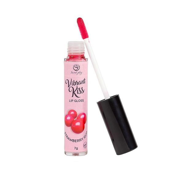 Блиск для губ з ефектом вібрації - Secret Play Strawberry Gum Lip Gloss Vibrant Kiss sexstyle