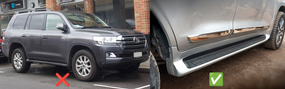 Передні бризковики (2 шт, під пороги з підсвіткою) для Toyota Land Cruiser 200 2007-2021 рр
