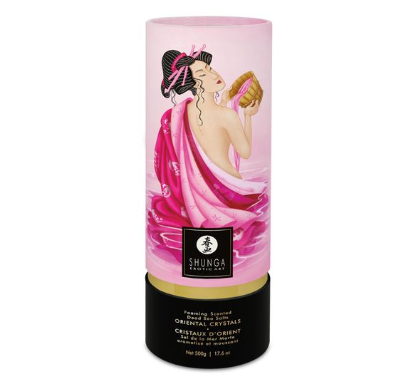 Пенящаяся соль для ванны Shunga Dead Sea salt Oriental Crystals — Rose Petal (500 г), Мертвого моря