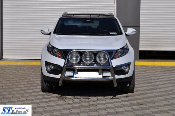 Кенгурятник WT018 (нерж.) для Kia Sportage 2010-2015 рр | Зображення 1