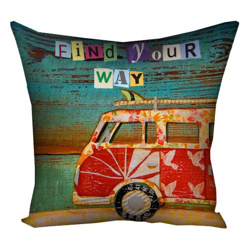 Подушка габардинова з принтом Find your way 40x40 (4P_OS158)