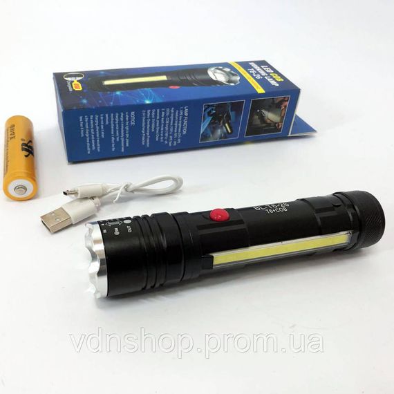 Світлодіодний ліхтарик Акумуляторний ліхтар Police T6-26+T6+COB, Пило-вологозахищений ліхтарик FM-61 | Зображення 6