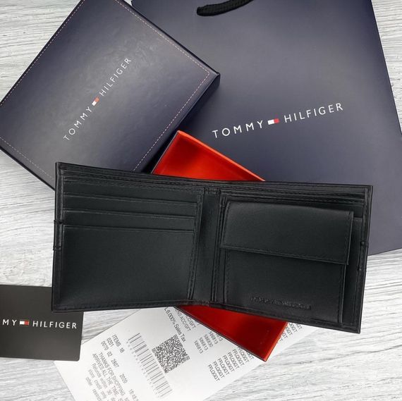 Чоловічий брендовий чорний гаманець Tommy Hilfiger LUX | Зображення 2