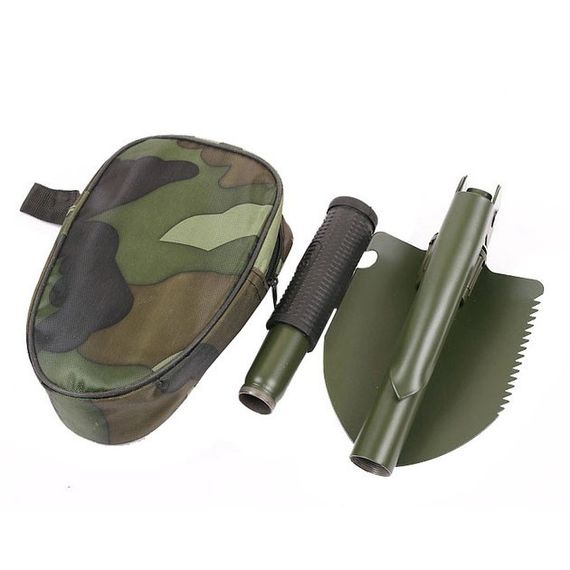 Складна лопата, туристична лопата для кемпінгу, міні лопата, саперна лопата Shovel Mini + чохол. OH-785 Колір: зелений | Зображення 4