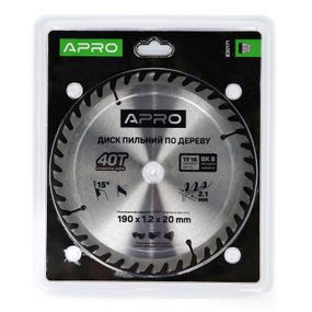 Диск пиляльний для дерева 190х20 (16) х 40Т APRO 8301711