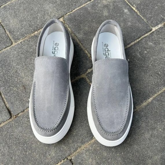 Мужские серые лоферы из натуральной замши 45 размер | Зображення 6