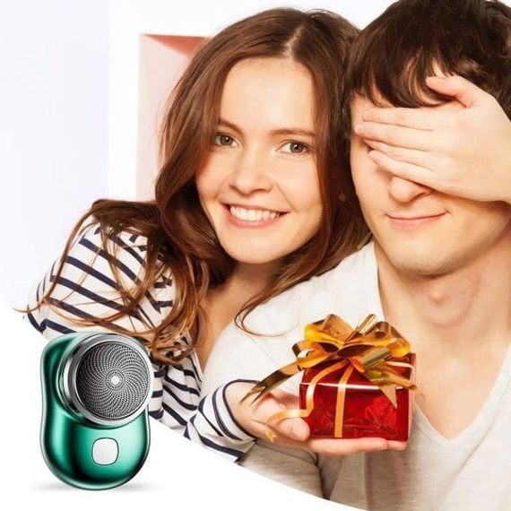 Електробритва Mini Shaver дорожня бездротова роторна для вологого і сухого гоління зелений | Зображення 3