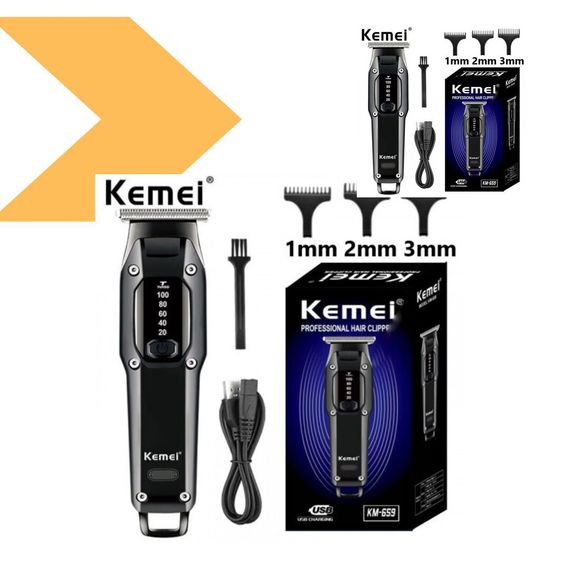 Машинка для стрижки волосся Kemei KM-659 бездротова з титановими лезами XPRO (40957-KM-659_370) | Зображення 1