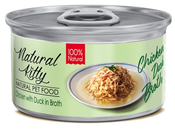 Вологий корм для котів з качкою Natural Kitty Broth Series Chicken With Duck In Broth, 80 гр