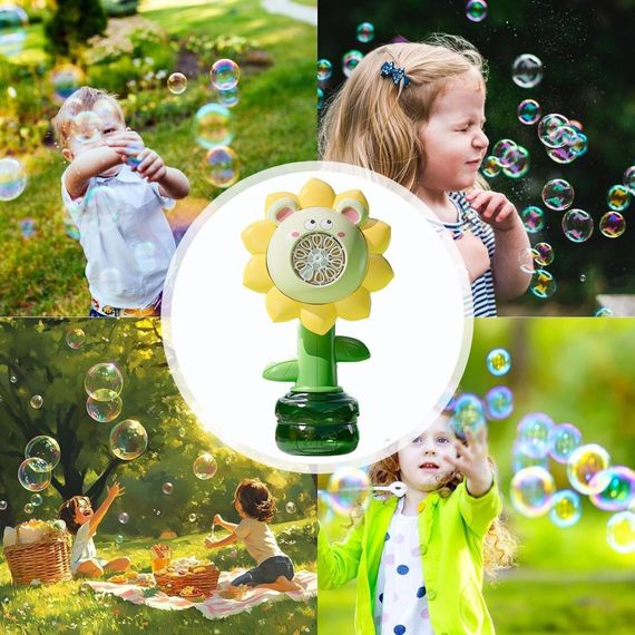 Мыльные пузыри Flower Bubble Machine BJC-5A(Bear-Yellow) со светом | Зображення 4