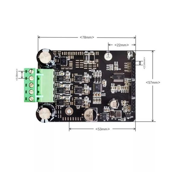Контроллер Двигателя BLDC DC 6-80V Трехфазный DC Бесщеточный Регулятор Двигателя Без Холла | Зображення 5