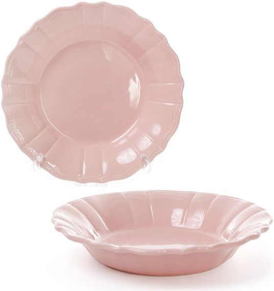 Набір 6 глибоких тарілок Leeds Ceramics SUN Ø23см, кам'яна кераміка (рожеві)