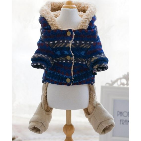 Зимний комбинезон для собак Cheepet "Узорчики" синий | Зображення 6