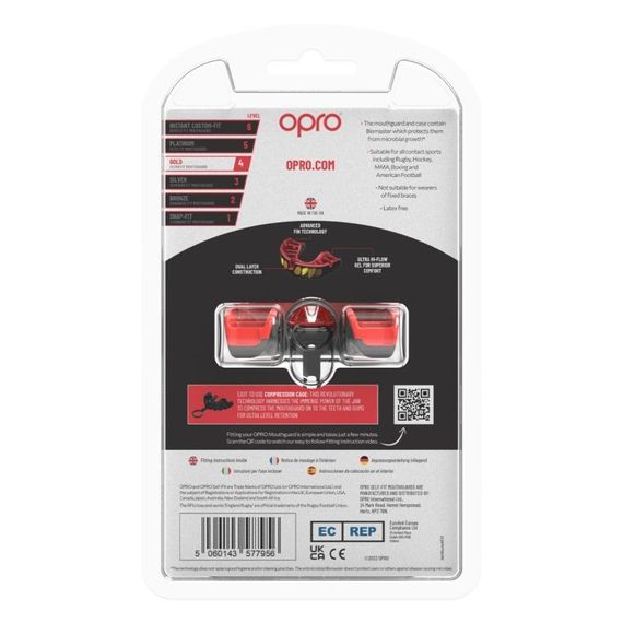 Капа OPRO Gold доросла (вік 11+)  JAWS Black/Red (art.102504011) | Зображення 2
