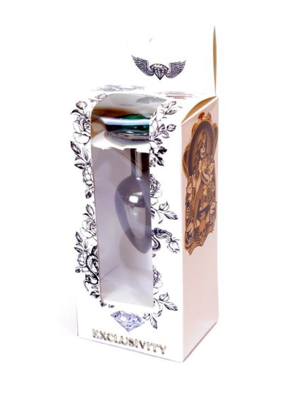 Анальна пробка - Jewellery Dark Silver Plug Green sexstyle | Зображення 7