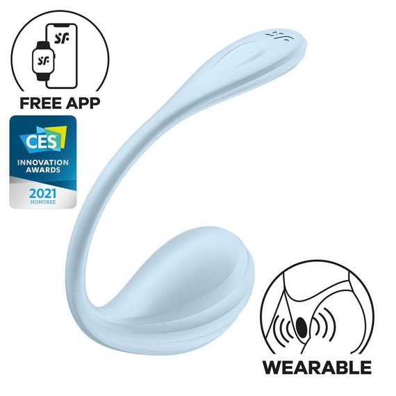 Смарт-віброяйце Satisfyer Smooth Petal Connect App Light Blue Sex Aura