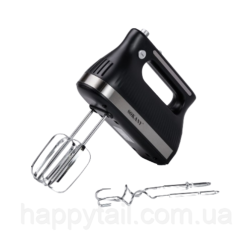 Миксер ручной с 2 насадками Sokany SK-6632 300 Вт черный