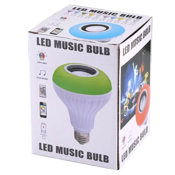 УЦЕНКА! Музыкальная LED лампа c пультом LED Music Bulb Light (Плохая упаковка, не работает Bluetooth 2317) | Зображення 4