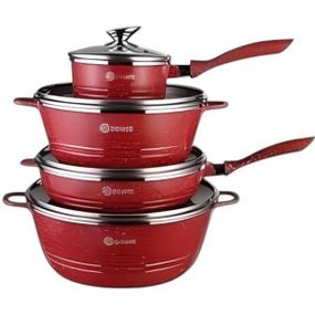 Набір каструль 13 предметів domte Червоний