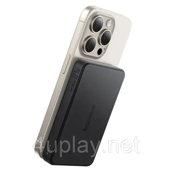 Беспроводной магнитный повербанк Baseus Airpow II Qi2 Magnetic PowerBank 10000mAh 22.5W Black | Зображення 1