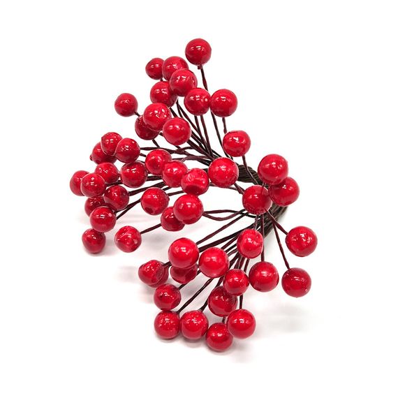 Декоративная Калина лаковая для творчества Bambi KL-25,  8 мм, 25 веточек