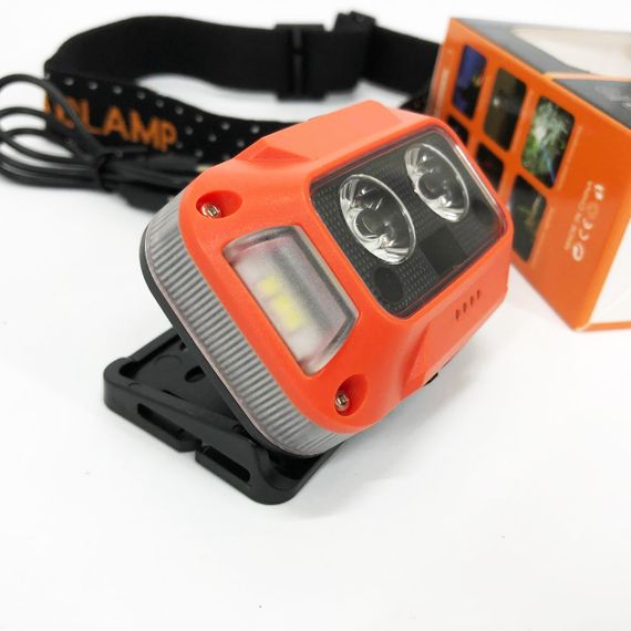 Ліхтар налобний WH-0218-XPG(white+yellow)+SMD(red), Налобний ліхтар для туризму риболовлі та полювання | Зображення 1