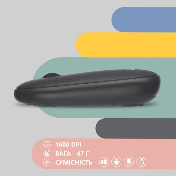 Мишка 2E MF300 Silent Wireless/Bluetooth Graphite Black (2E-MF300WBK) | Зображення 5