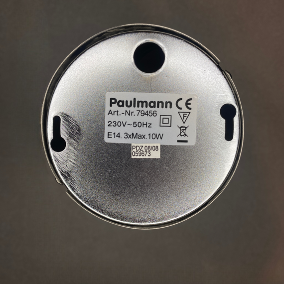 Потолочный светильник Paulmann Gala Traversa 3x10W, E14, 230V на три лампы, люстра металлическая серебристая | Зображення 4