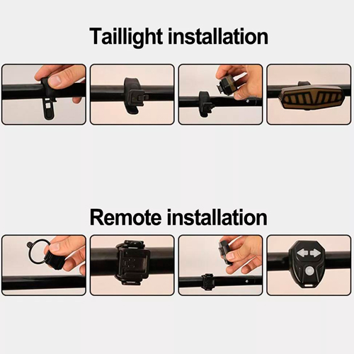 Задній габаритний велоліхтар з поворотами FY-1828, дистанційний пульт, ЗП Type-C, АКБ CR2032 | Зображення 5