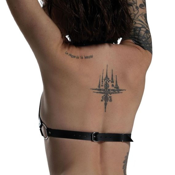 Лиф Сердце из натуральной кожи Feral Feelings - Hearts Bra Black sexstyle | Зображення 2