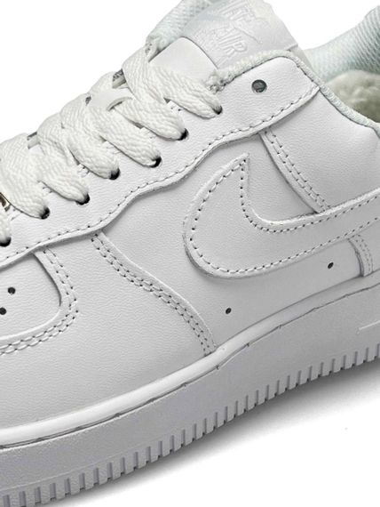 Женские кроссовки  Air Force 1 Winter All White, Вьетнам , мех 40 25 | Зображення 7