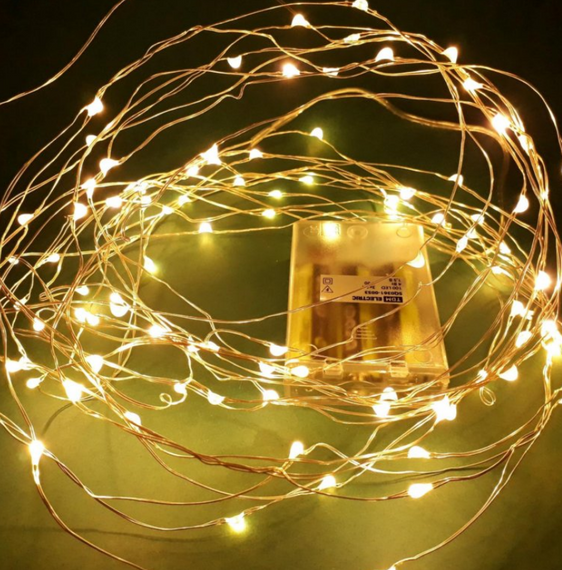 Светодиодная новогодняя гирлянда Роса 50 LED 5м теплый белый на батареках | Зображення 3