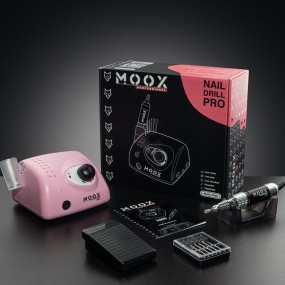Фрезер Moox X800 50тис. об/хв, 70W рожевий (для манікюру і педикюру) | Зображення 1
