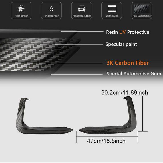 Накладки на передній бампер Flap V1 (для S-Line 2016-2020, Карбон) для Ауди A5 рр | Зображення 6