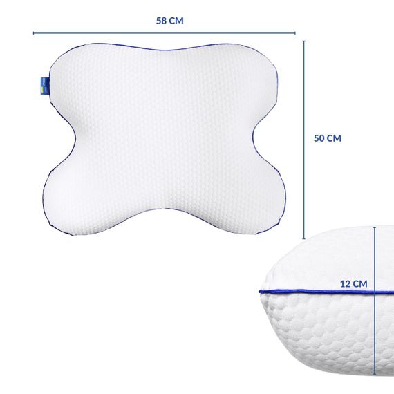 Подушка ортопедическая MEMORY FOAM IDEIA Бабочка 58х50х12 см с эффектом памяти и наволочкой в комплекте | Зображення 5