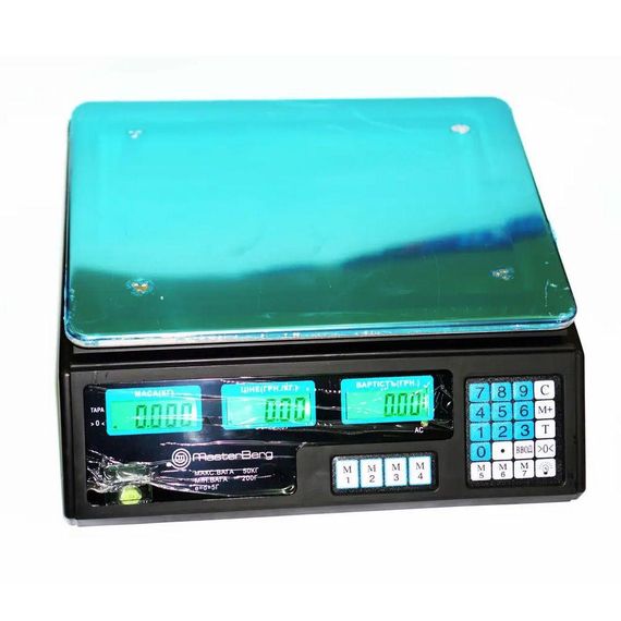Ваги торгові електронні до 50 кг, MT-208B / Акумуляторні ваги з лічильником ціни / Настільні ваги для торгівлі | Зображення 5