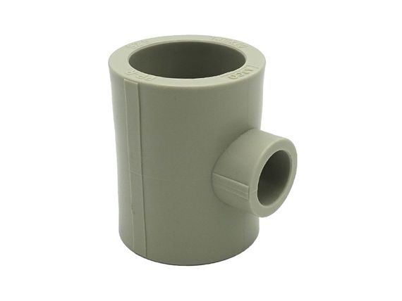 Трійник редукційний PPR Ø40x25x40 сірий колір ASCO® 10/100шт