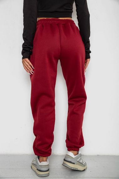 Спортивные штаны женские на флисе, цвет бордовый, 238R58672 | Зображення 3