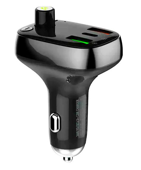 FM модулятор трансмиттер блютуз LDNIO 704Q Bluetooth адаптер зарядное утройство Черный