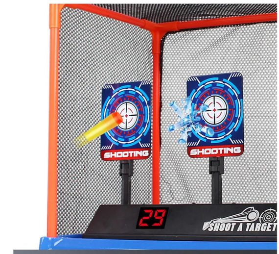 Игрушечная Автоматическая Мишень Детская на Три Цели Электронная с Автовозвратом Мишеней и Таблом для Счета с Сеткой и Звуковыми | Зображення 3