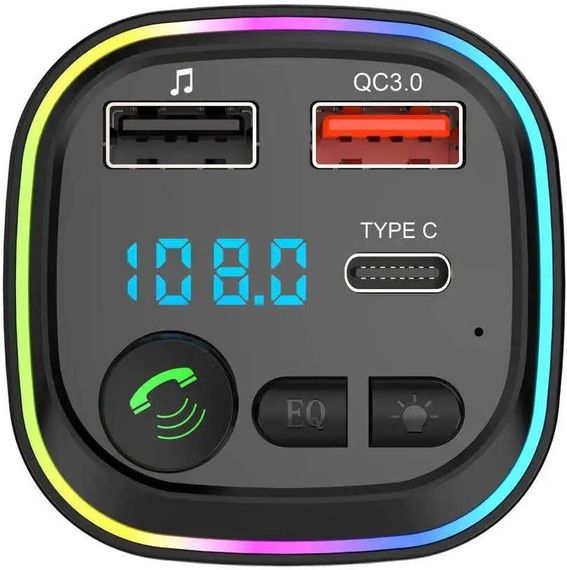 Автомобільний FM-передавач Bluetooth з швидкою зарядкою QC3.0, 2 USB та 1 Type-C | P4 | Зображення 2