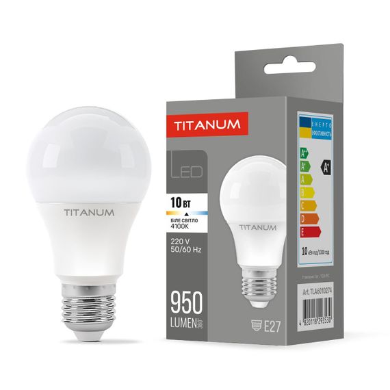 Світлодіодна лампа TITANUM A60 10W E27 4100K