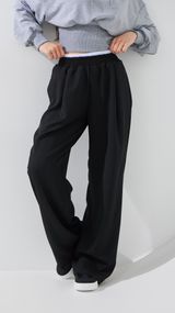 Штани палаццо однотонні жіночі LAWA WTC02468 XL Чорний shop (2000999529085)