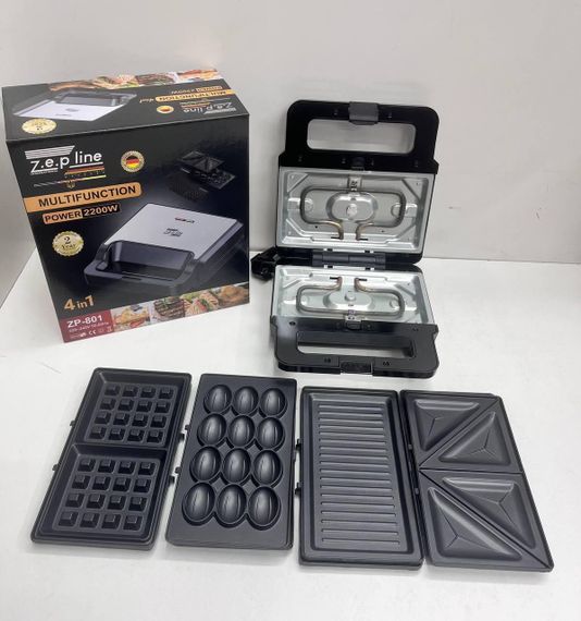 Електрична вафельниця зі знімними пластинами 4в1 2200 W Zepline ZP-801 (44203-ZP-801_913) | Зображення 4